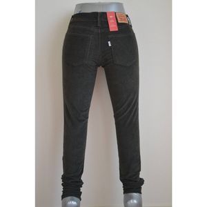 📦 NEW Women's Size 24X30 LEVI'S 710 Super Skinny Corduroy Jeans Black 177780111